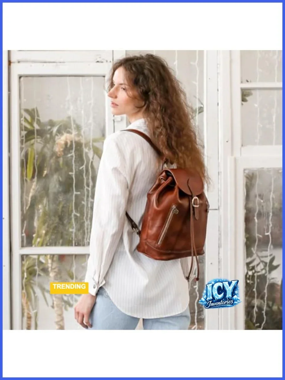 Italian Leather Backpack - Handmade Full Grain Cowhide Casual Daypack